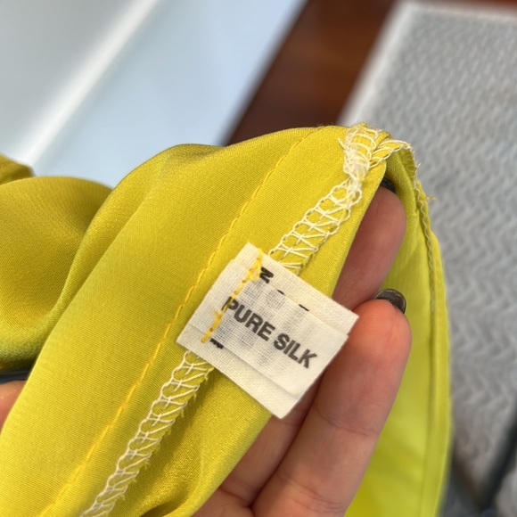 PURE SILK TOP -  Size Small - Yellow - By Bozena King - Picture 3 of 6